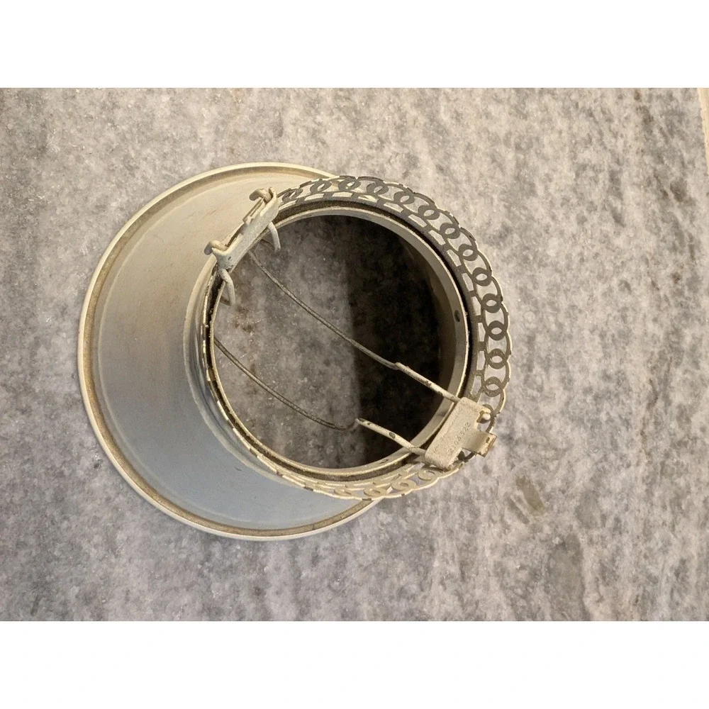 VINTAGE FRENCH WHITE METAL CLIP ON‎  LAMP SHADE